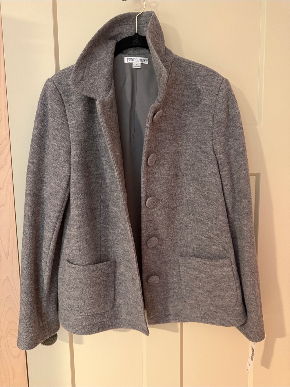 Pendleton Heather Gray Wool Button-Up Coat